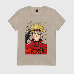 Футболка хлопковая женская Trigun - Vash, цвет: миндальный