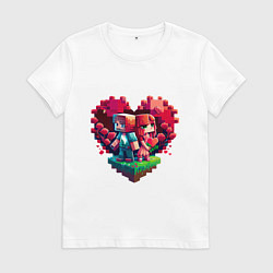 Женская футболка Влюбленные в Minecraft