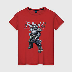 Футболка хлопковая женская Fallout 4 - Ultracite Power Armor, цвет: красный