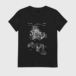 Женская футболка Патент винтажной фотокамеры Vintage Camera Patent