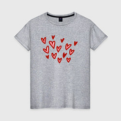 Женская футболка Множество сердечек