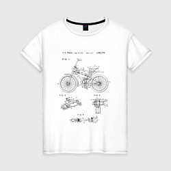 Женская футболка Винтажный велосипед патент