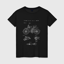 Женская футболка Патент на винтажный велосипед