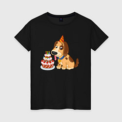 Женская футболка У собачки День рождения