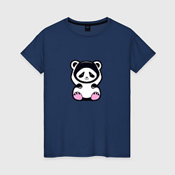 Женская футболка Милая панда в капюшоне