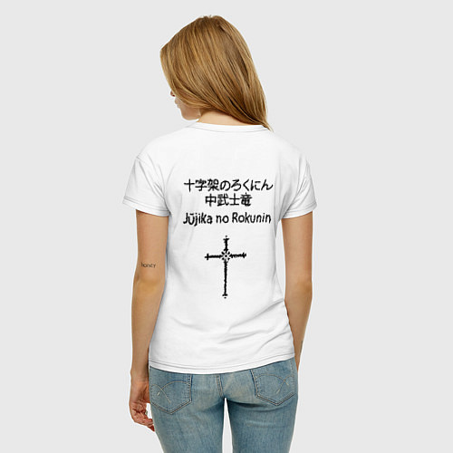 Женская футболка Манга Крест Рокунин / Белый – фото 4