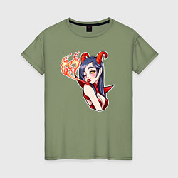 Женская футболка Дьяволица - огненная любовь