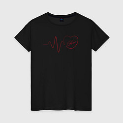 Женская футболка Сердцебиение с любовью