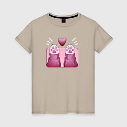 Женская футболка Любовь котика лапки