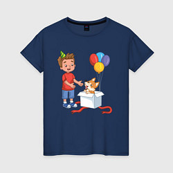 Женская футболка Мальчик и собачка в подарок