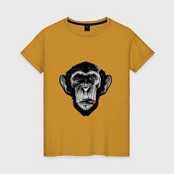 Женская футболка Шимпанзе с сигарой