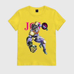 Футболка хлопковая женская Star Platinum stand of Jotaro Kujo - Jojo, цвет: желтый