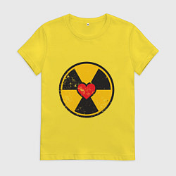 Футболка хлопковая женская Радиация любви, цвет: желтый