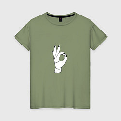 Женская футболка Вещь Аддамс жест окей
