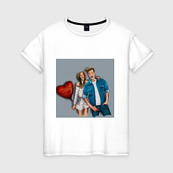 Женская футболка Пара влюбленных с шариком