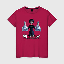 Женская футболка Уэнсдэй с пираньями