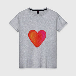 Женская футболка Красное Сердце любовь