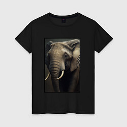 Женская футболка Портрет слона