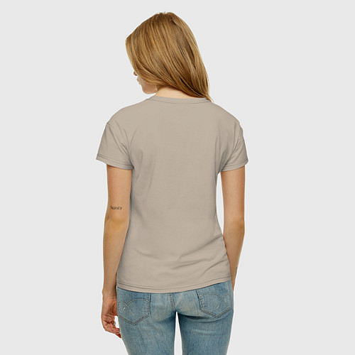 Женская футболка Череп с цветами и радугой / Миндальный – фото 4
