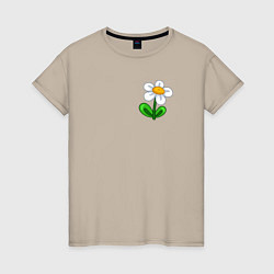 Женская футболка Мультяшный цветок ромашка