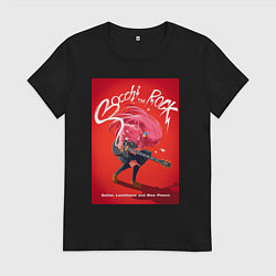 Футболка хлопковая женская Bocchi the Rock - Одинокий рокер, цвет: черный