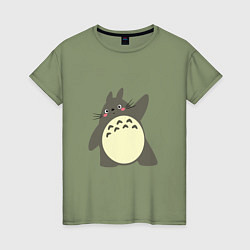 Футболка хлопковая женская Hello Totoro, цвет: авокадо