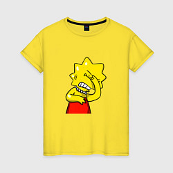 Женская футболка Лиза Симпсон недовольна
