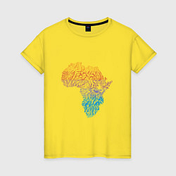 Футболка хлопковая женская Color Africa, цвет: желтый