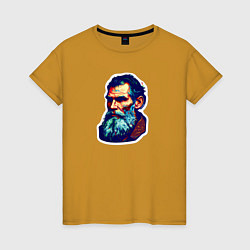 Женская футболка Лев Толстой арт