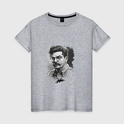 Женская футболка Сталин в черно-белом исполнении