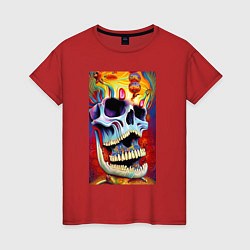 Женская футболка Crazy skull - нейросеть - art