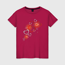 Женская футболка Сердечки на день Валентина