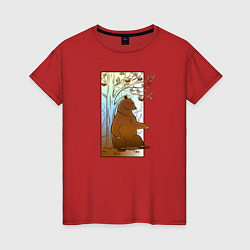 Женская футболка Медведица тянется к медведю - парная
