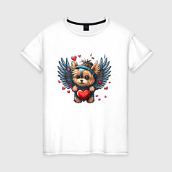 Женская футболка Пёсик ангел