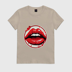 Женская футболка Губы в поцелуе