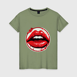 Женская футболка Губы в поцелуе