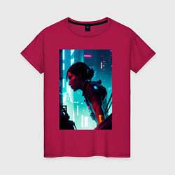 Женская футболка Синтвейв Cyberpunk 3