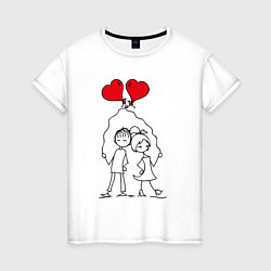 Женская футболка Влюбленные с шариками