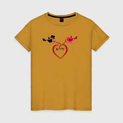 Женская футболка Птицы держат сердце
