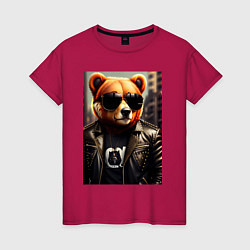 Женская футболка Медведь рокер