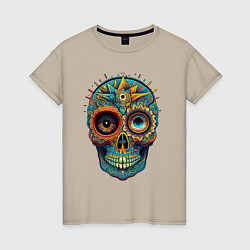 Женская футболка Mexican skull