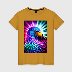 Женская футболка Neon eagle - neural network