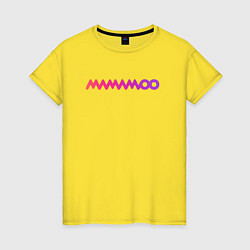 Футболка хлопковая женская Mamamoo gradient logo, цвет: желтый