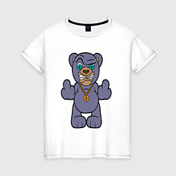 Женская футболка Крутой плюшевый медведь