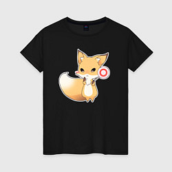 Женская футболка Милая лисичка со знаком стоп