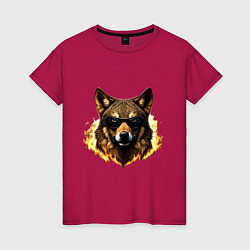 Женская футболка Гангстер волк