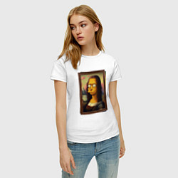 Футболка хлопковая женская Mona Simpson, цвет: белый — фото 2