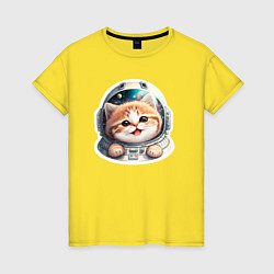 Женская футболка Котик-космонавт