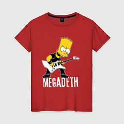 Женская футболка Megadeth Барт Симпсон рокер