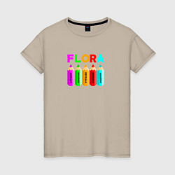 Женская футболка Цвет букв слова флора